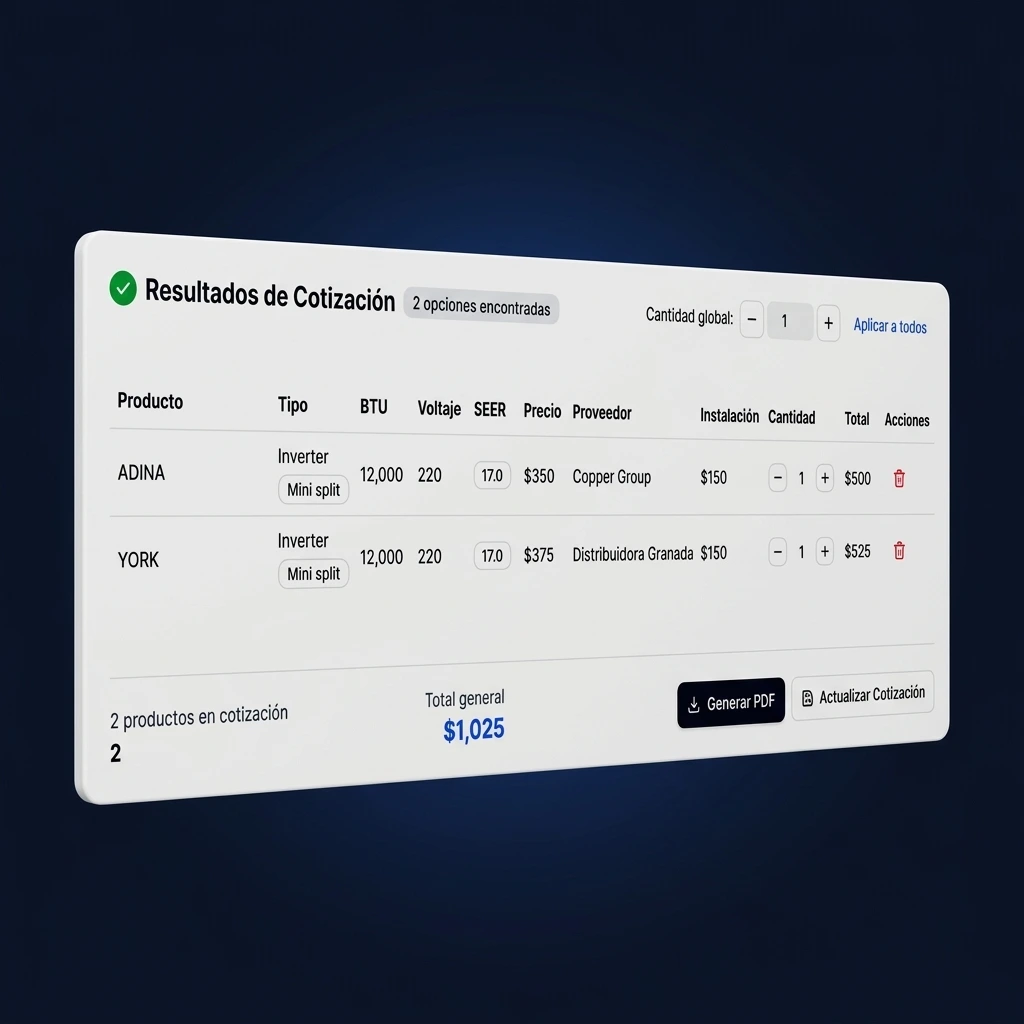 Cotización exportada en PDF